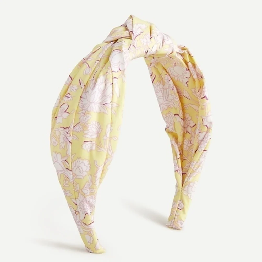 j. Crew Yellow Knot Cotton Floral Headband